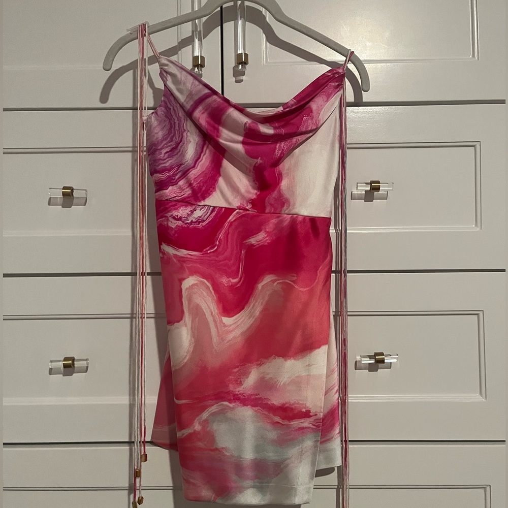 Retrofete Ariella Dress in pink marble